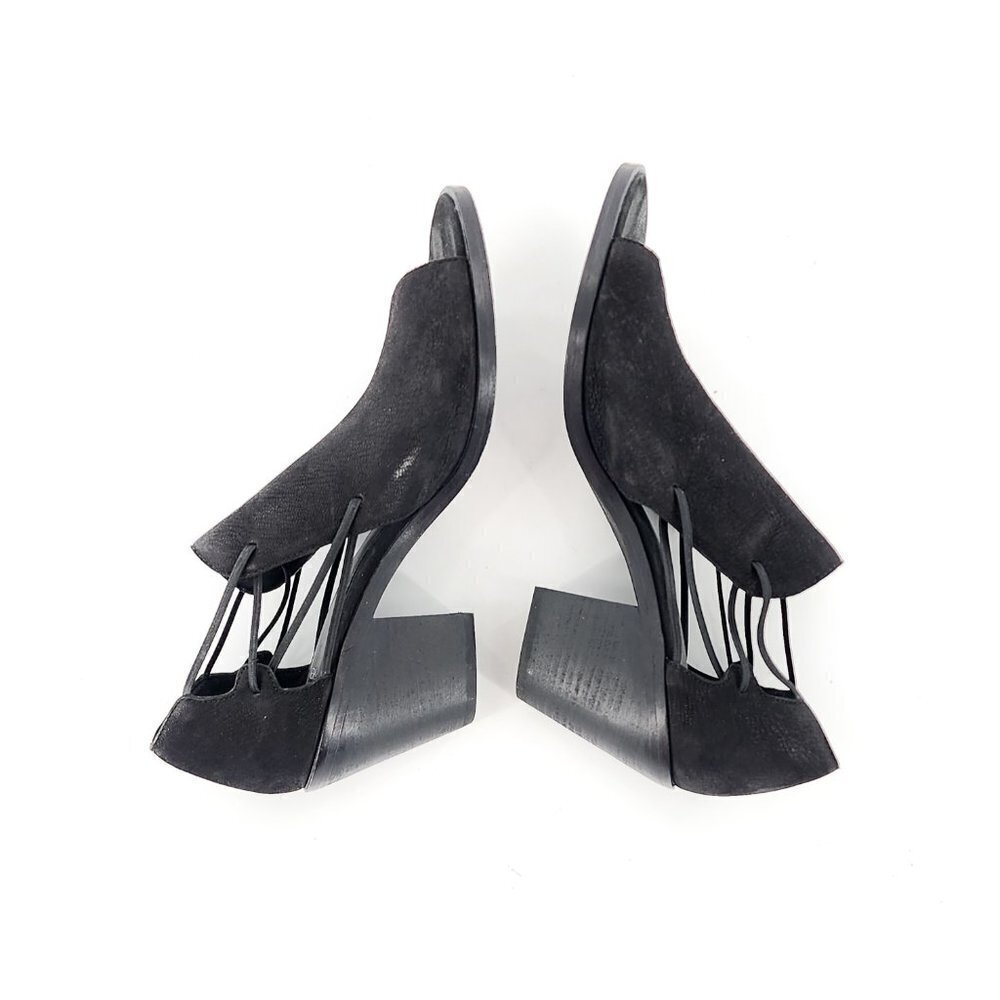 EILEEN FISHER Nikki Peep Toe Sandal Black - Picture 10 of 15